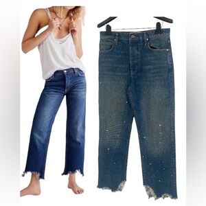 NWT WE THE FREE MAGGIE MIDRISE PAINT SPLATTER JEANS